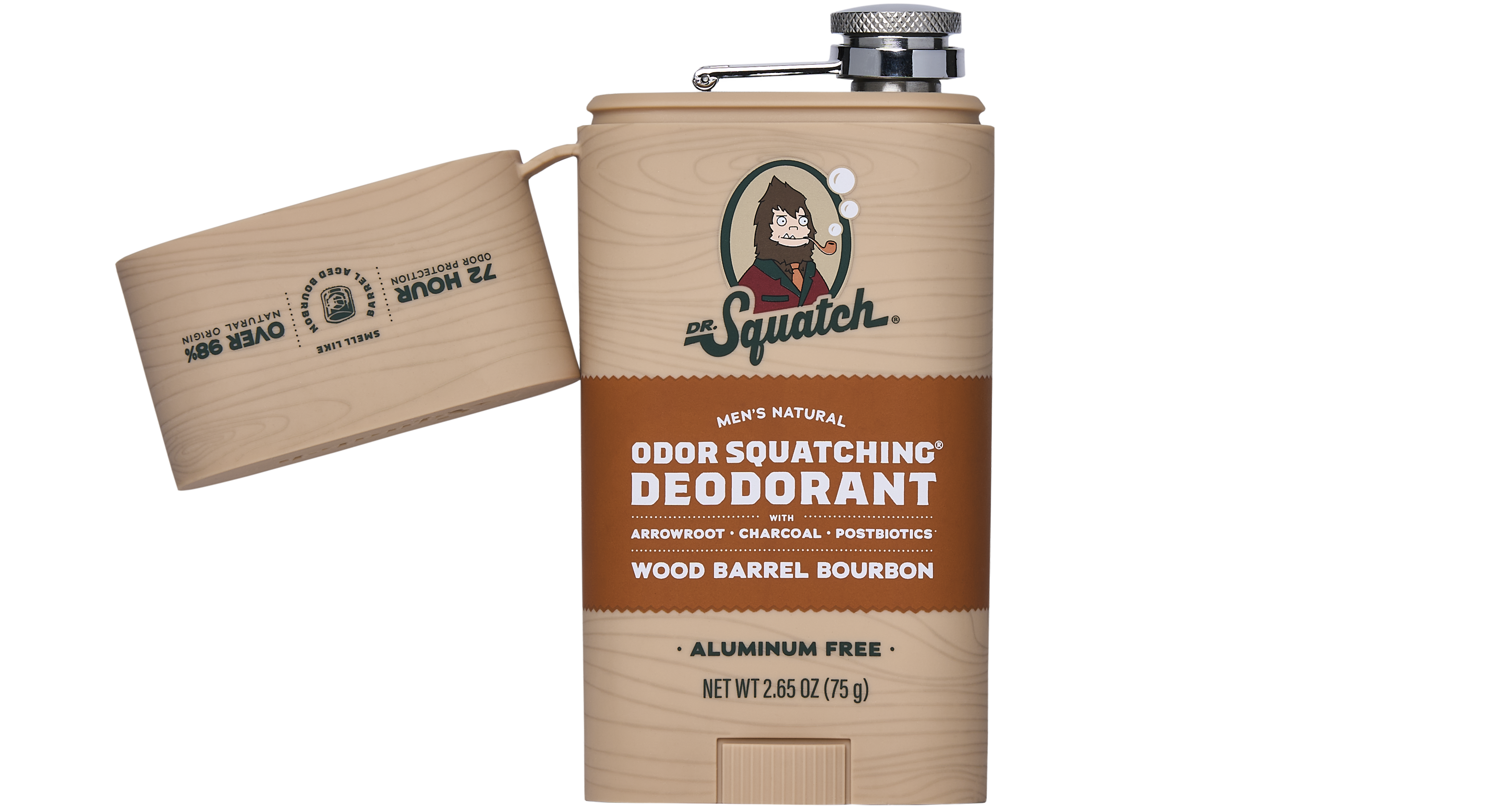 Wood Barrel Bourbon Deo Flask - Get a Better Clean