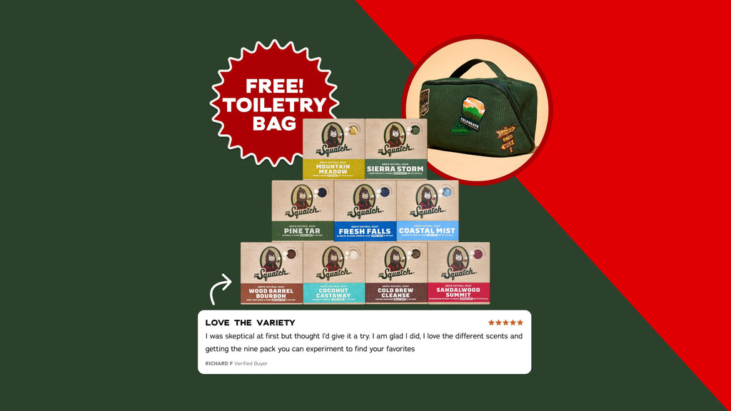 FREE Toiletry Bag + 9-Pack Bar Soap - Lather Like You Mean It