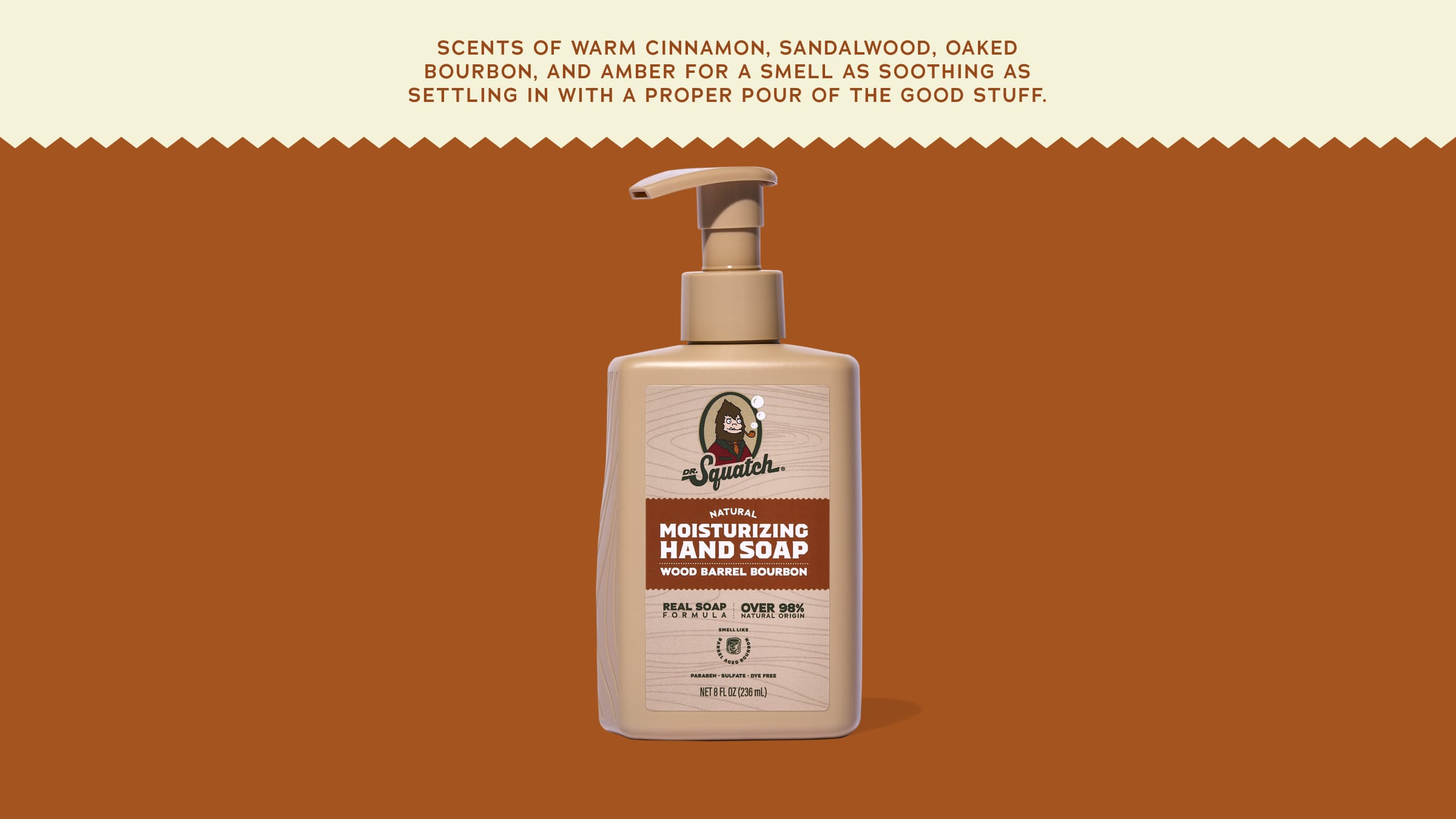 Wood Barrel Bourbon Hand Soap - Step Out Fresh From the Shower