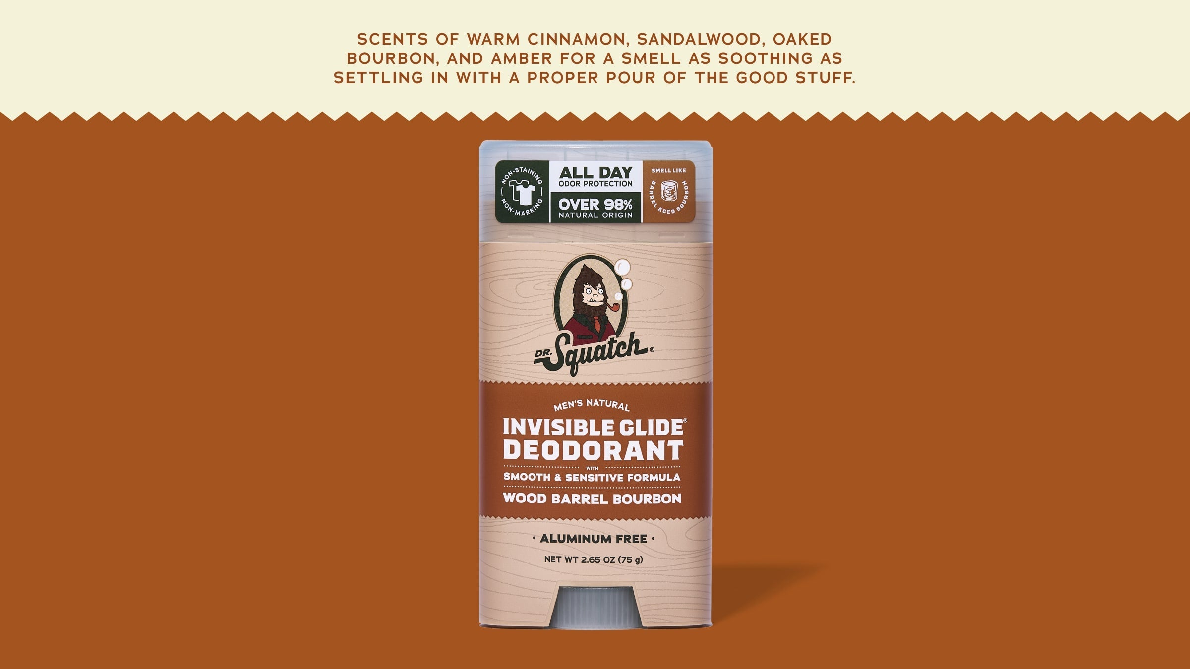 Wood Barrel Bourbon Invisible Glide Deodorant - Bring Clean Energy Back