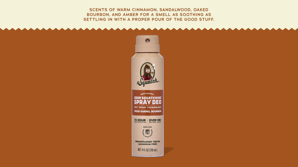Wood Barrel Bourbon Spray Deodorant - Shower Fuel for Men