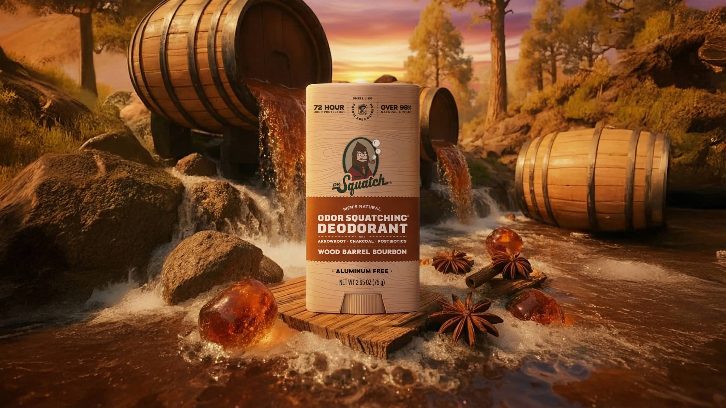 Wood Barrel Bourbon Deodorant - Freshness Built for Men