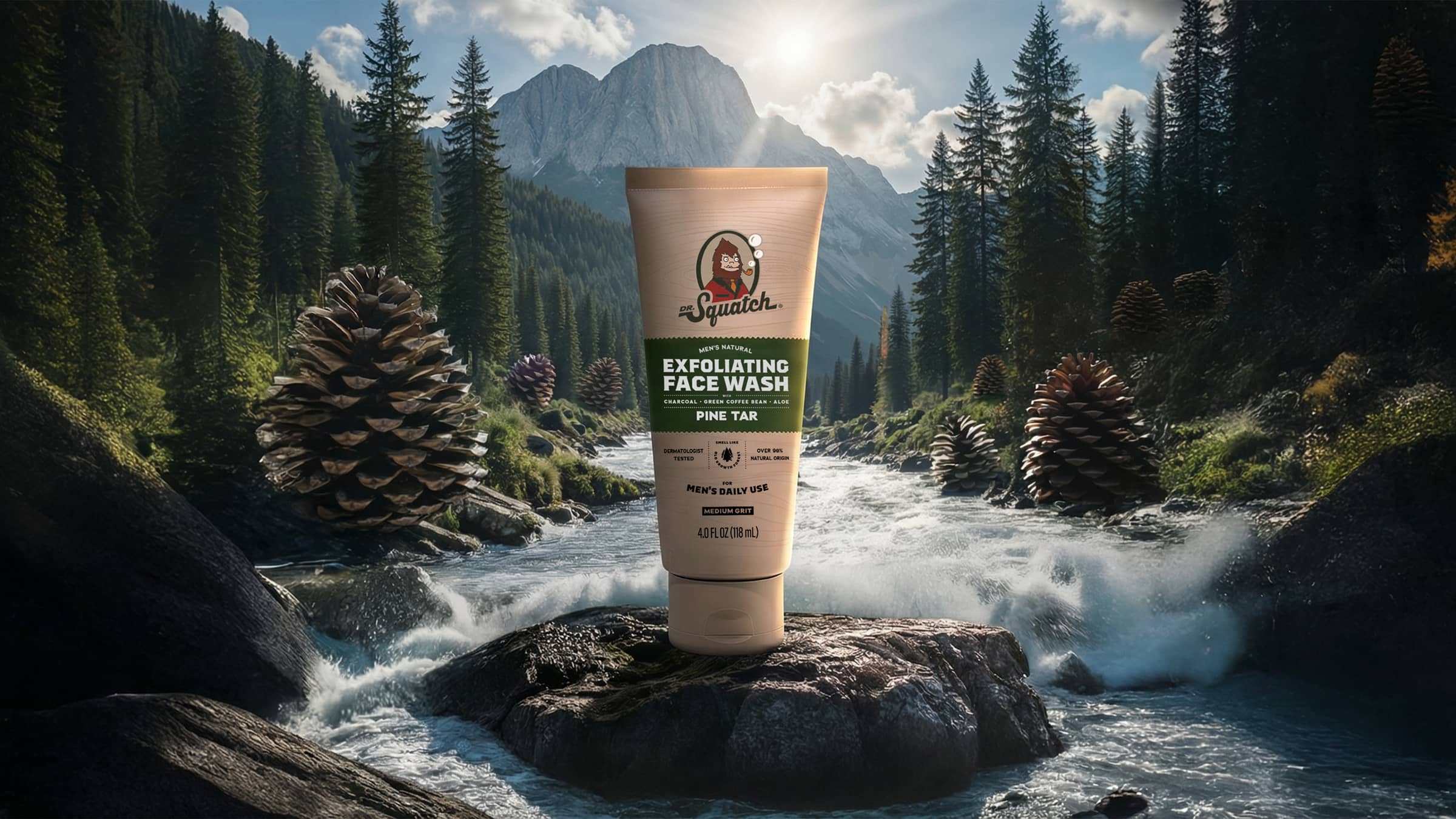 Pine Tar Exfoliating Face Wash - Simple Soap Big Freshness