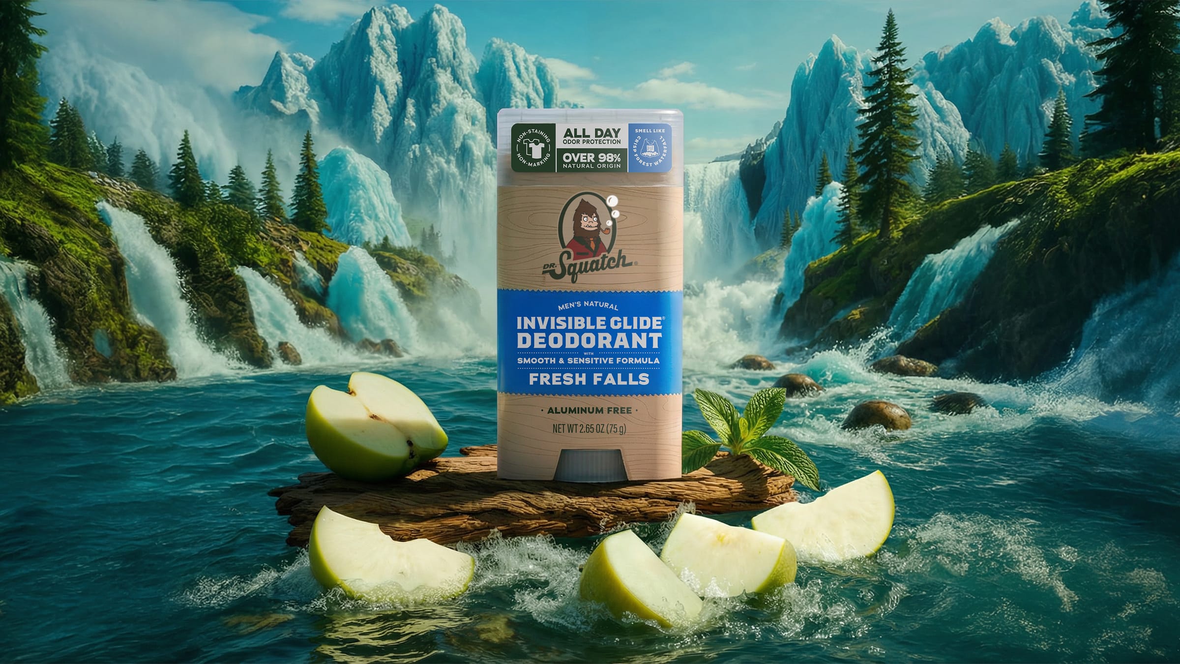 Fresh Falls Invisible Glide Deodorant - Men's Soap That Delivers