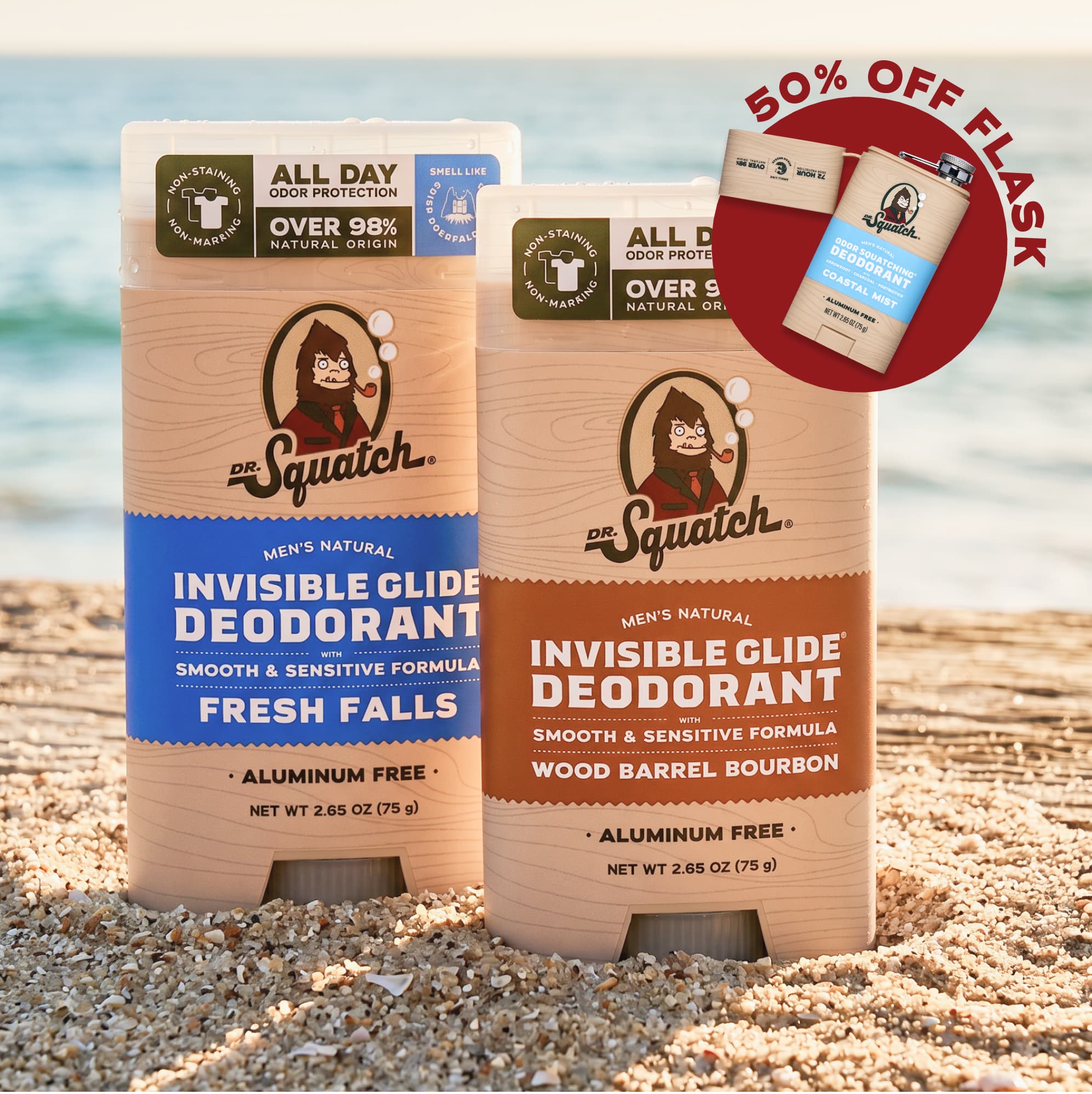 2-Pack Glide + Deo Flask - Fresh Scent No Hassle