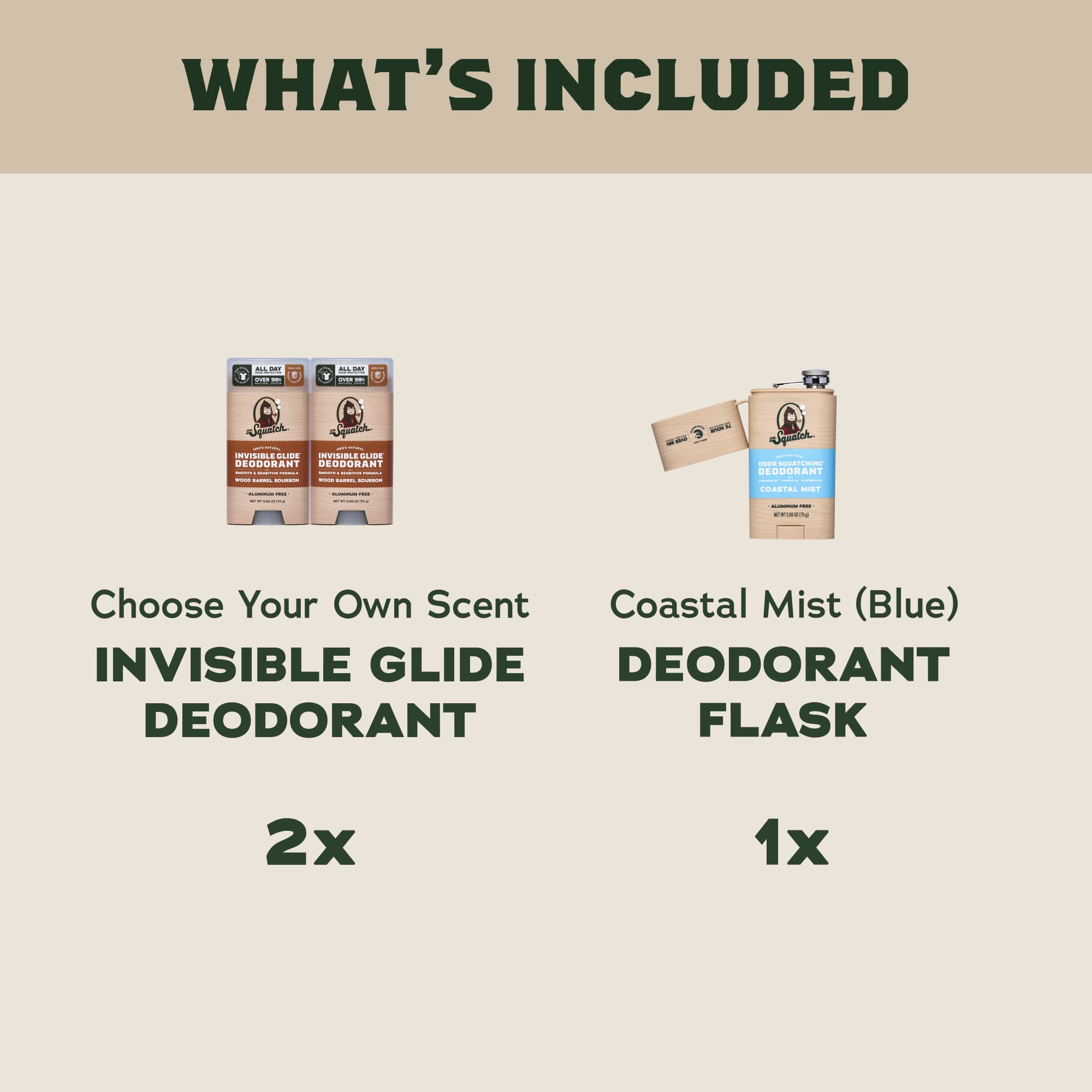 2-Pack Glide + Deo Flask - Fresh Scent No Hassle