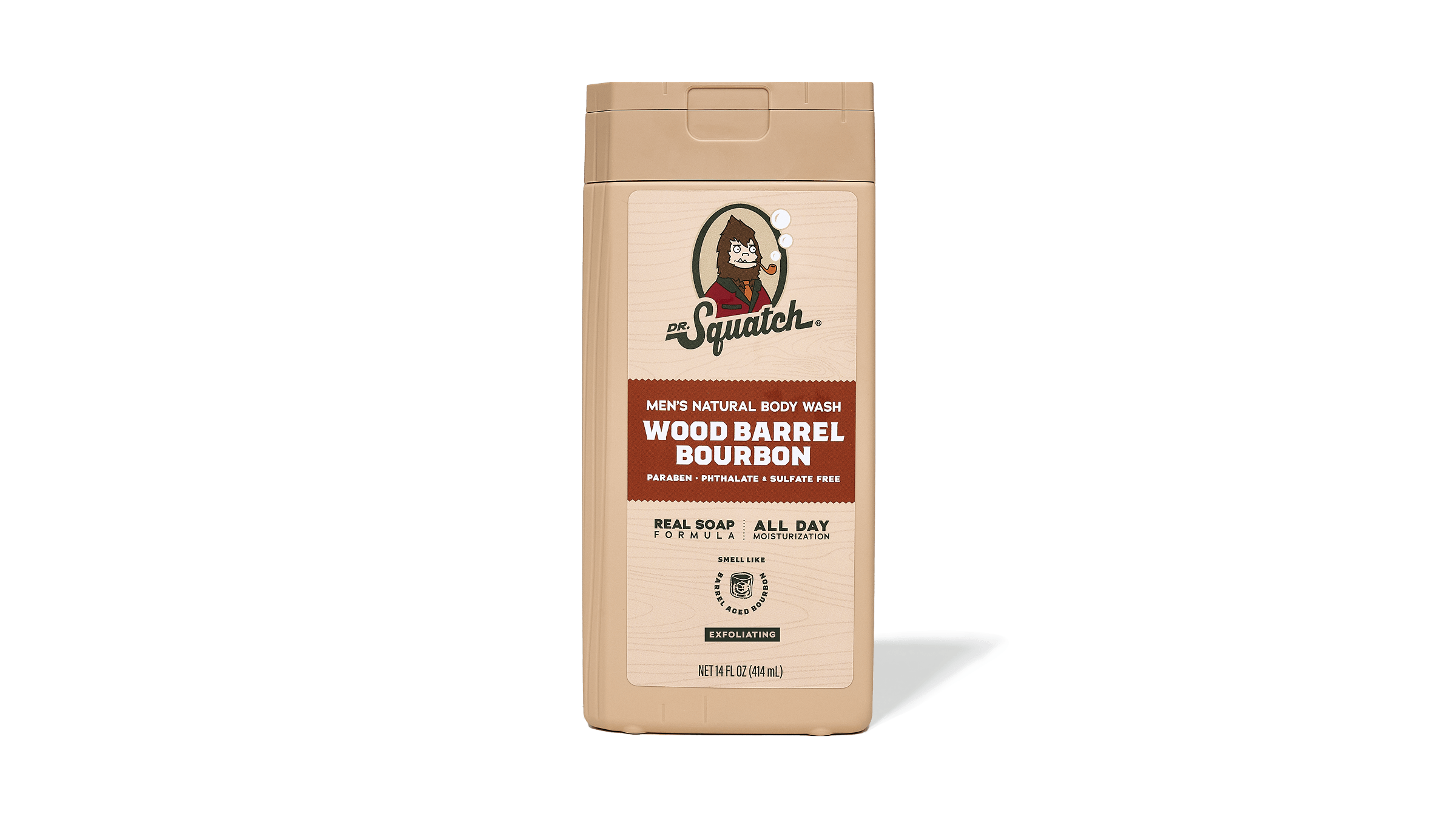 14 oz Wood Barrel Bourbon Exfoliating Body Wash - Clean That Feels Legit